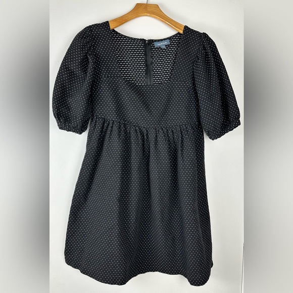ModCloth babydoll Mini dress Size 4 black polkadot - Picture 4 of 10